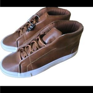 London Fog Dorance High-Top Sneakers Men’s, 9M Cognac Brown | Memory Foam | NIB